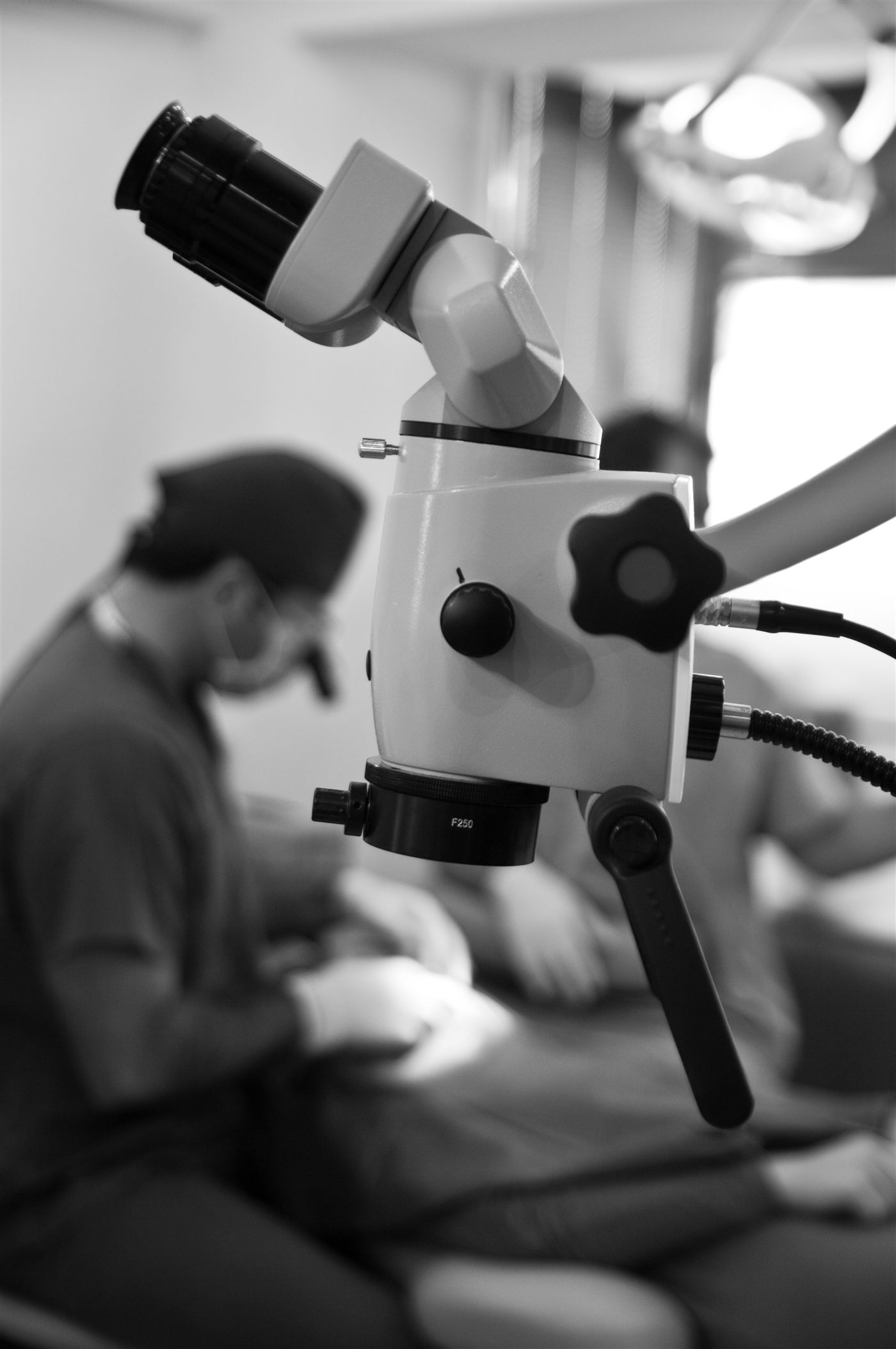 Surgical microscope in use at the institute